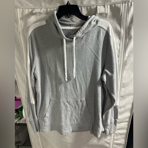 Tek Gear‎ Dry Gear Hoodie Sweatshirt Women’s Sz Large Gray White Drawstring Neck - Picture 1 of 4